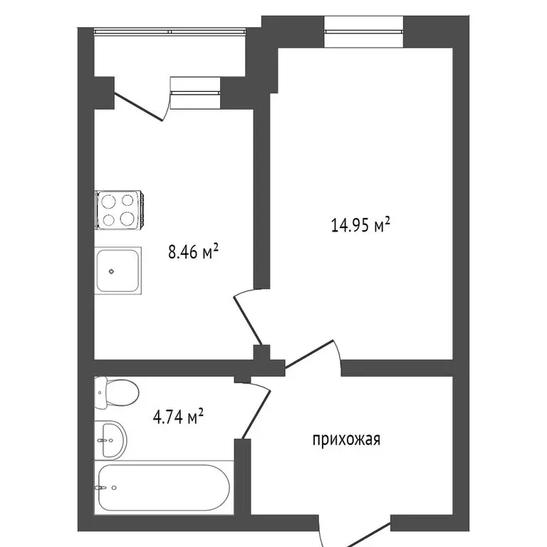 1-комнатная квартира: Тобольск, 15-й микрорайон, 18 (34.5 м) - Фото 1