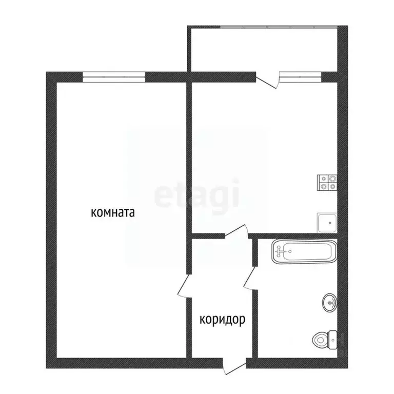 1-к кв. Воронежская область, Воронеж Крымская ул., 3/1 (39.0 м) - Фото 1