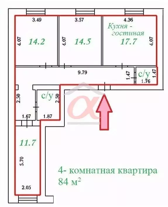 4-к кв. Кемеровская область, Кемерово ул. Тухачевского, 29Бк1 (84.0 м) - Фото 1