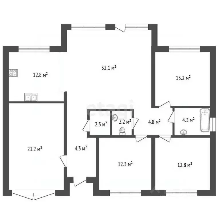 Дом в Тюменская область, Тюменский муниципальный округ, с. Луговое ул. ... - Фото 2