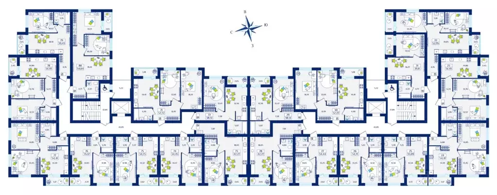 2-к кв. Калининградская область, Зеленоградск  (51.59 м) - Фото 1