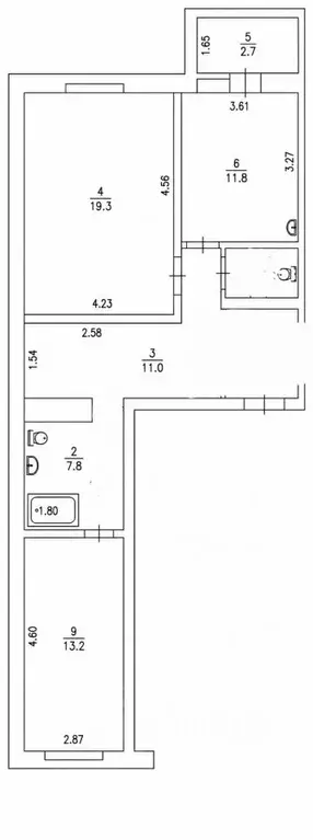 2-к кв. Башкортостан, Уфа Интернациональная ул., 19 (67.7 м) - Фото 2