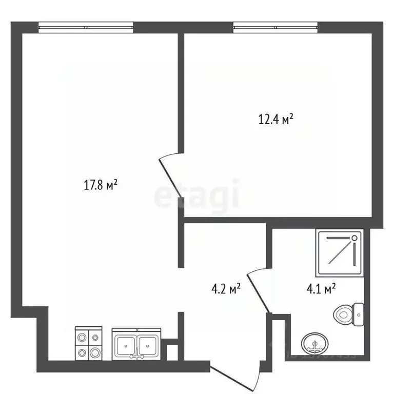 1-к кв. Санкт-Петербург Полевая Сабировская ул., 45к1 (38.4 м) - Фото 2