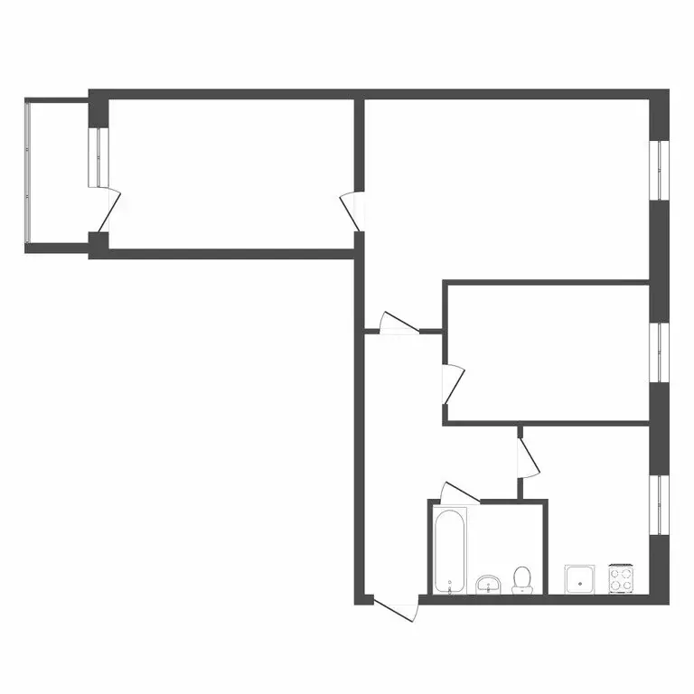 3-комнатная квартира: Тюмень, улица Республики, 39 (56 м) - Фото 1