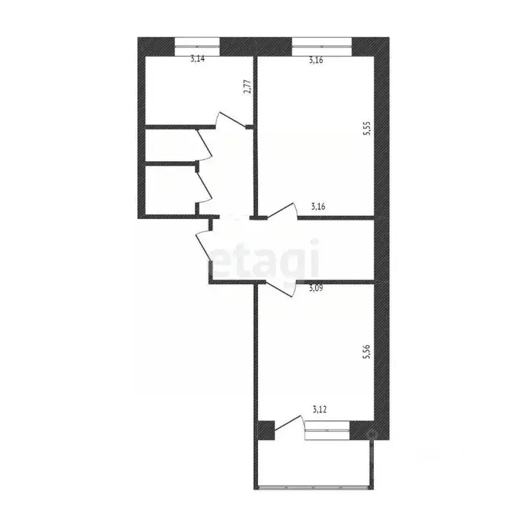 2-к кв. Белгородская область, Белгород Молодежная ул., 14 (60.0 м) - Фото 0