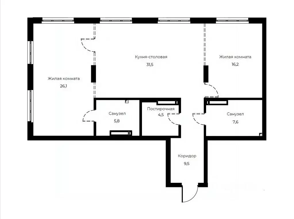 3-к кв. Пензенская область, Пенза Велларт Сити жилой комплекс (101.2 ... - Фото 1