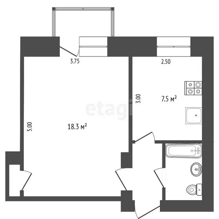 1-комнатная квартира: Рыбинск, улица Пушкина, 35 (31 м) - Фото 0