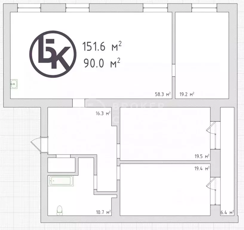 4-к кв. Новосибирская область, Новосибирск ул. Крылова, 7/1 (151.6 м) - Фото 1