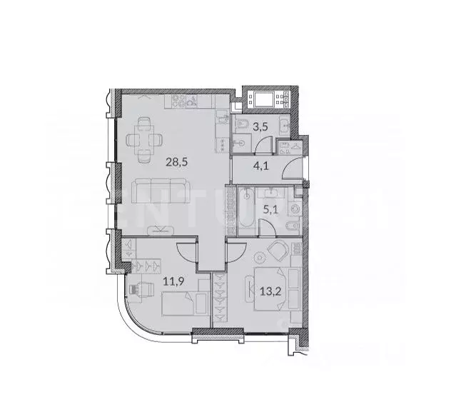 3-к кв. Москва Дубининская ул., 59А (66.0 м) - Фото 1