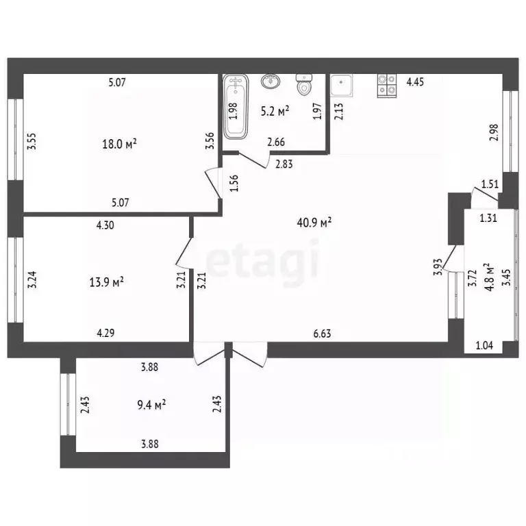 3-к кв. Белгородская область, Белгородский район, Дубовское с/пос, с. ... - Фото 2
