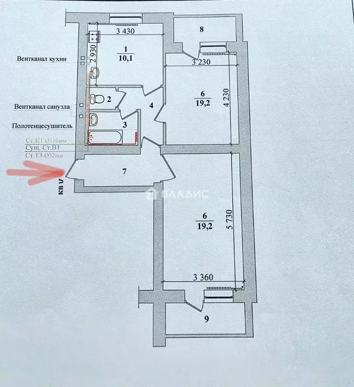 2-к кв. Белгородская область, Белгород ул. Щорса, 45к (57.1 м) - Фото 2