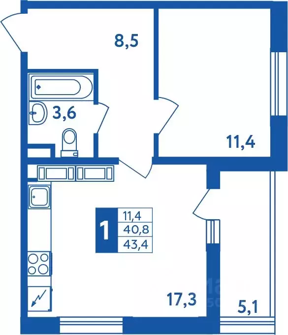 1-к кв. Башкортостан, Уфа Дема жилрайон, Новая Дема жилой комплекс ... - Фото 1