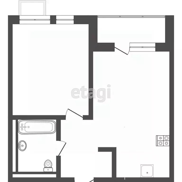 1-к кв. Тюменская область, Тюмень Полевая ул., 117к4 (40.0 м) - Фото 2