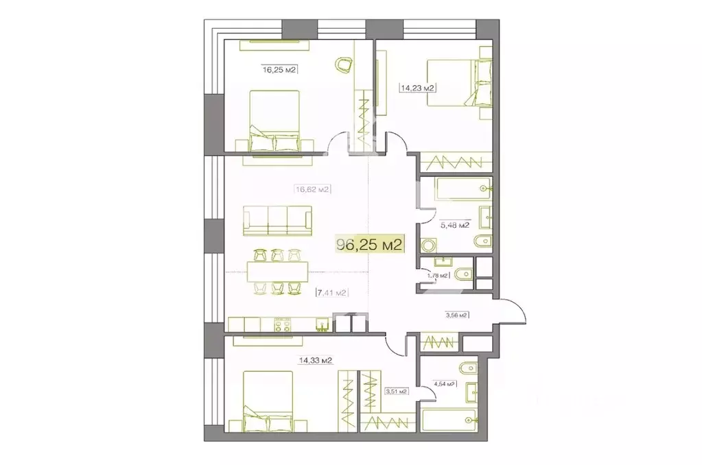 4-к кв. Москва просп. Генерала Дорохова, 39к2Г (97.0 м) - Фото 1