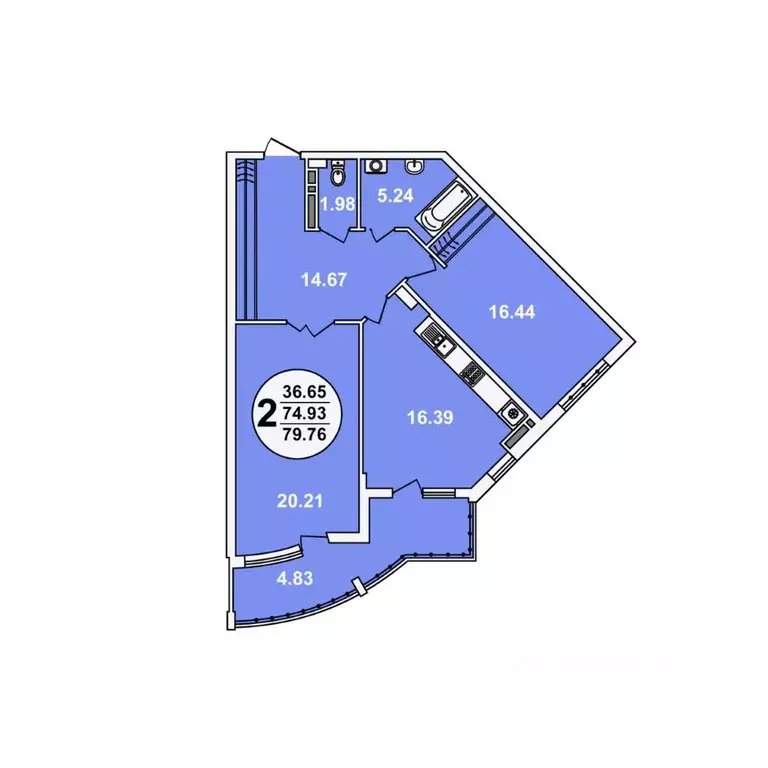 2-к кв. Краснодарский край, Краснодар ул. Шоссе Нефтяников, 18к3 ... - Фото 1
