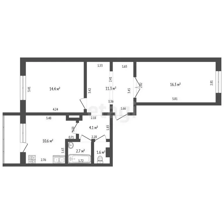 2-комнатная квартира: Якутск, 203-й микрорайон, 18 (61 м) - Фото 0