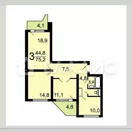 3-к кв. Московская область, Одинцовский городской округ, с. Немчиновка ... - Фото 2