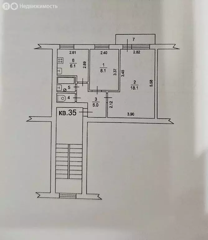 2-комнатная квартира: Рошаль, улица Свердлова, 12 (40 м) - Фото 1