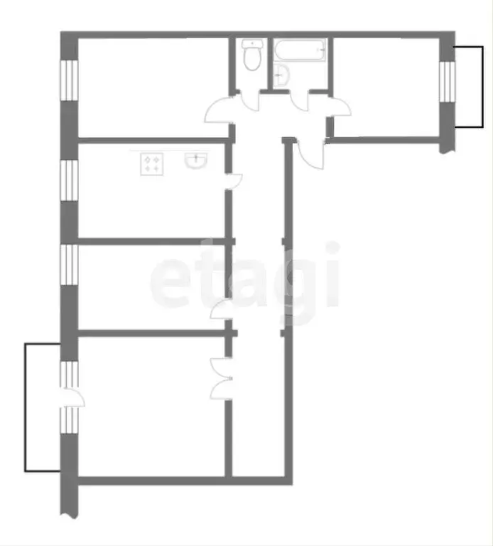 4-комнатная квартира: Сатка, проспект Мира, 11 (71.2 м) - Фото 0