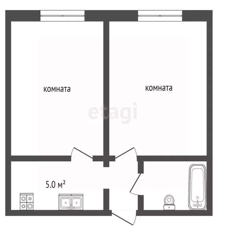 2-к кв. Ростовская область, Таганрог ул. Чехова, 322А (34.9 м) - Фото 1