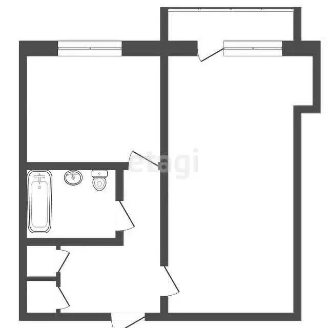 1-комнатная квартира: Юрга, улица Мира, 11 (31.4 м) - Фото 1