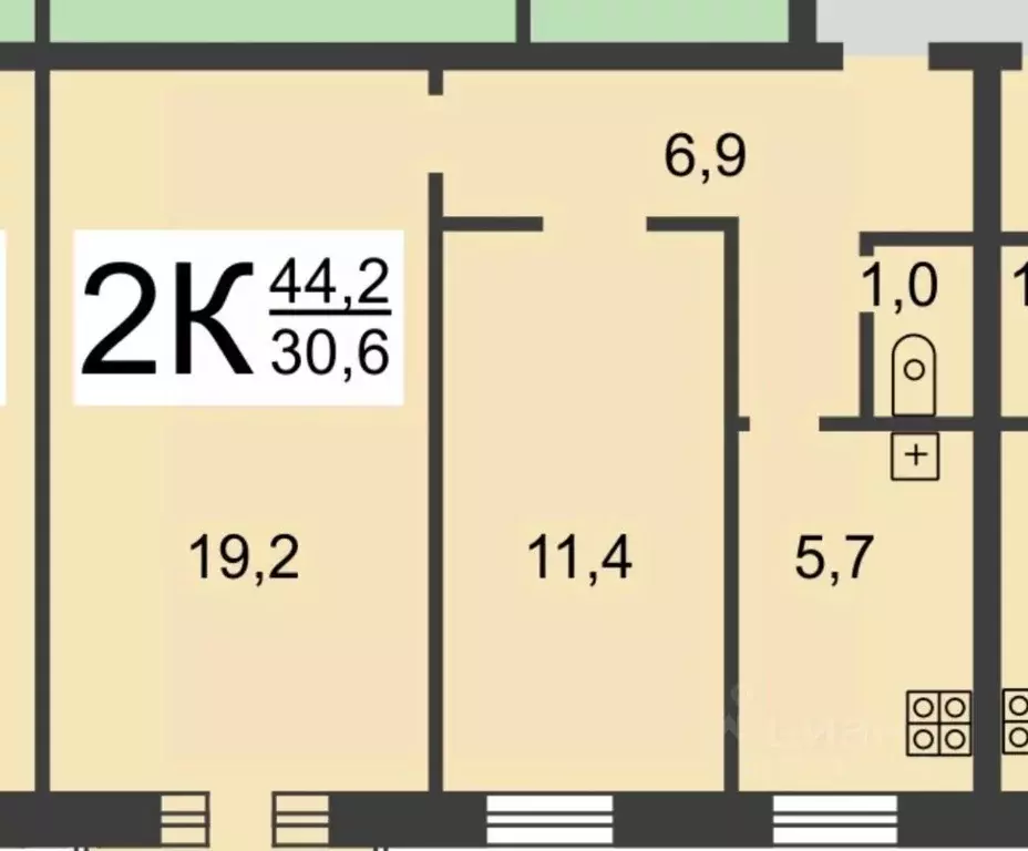 2-к кв. Нижегородская область, Нижний Новгород ул. 50-летия Победы, 13 ... - Фото 1