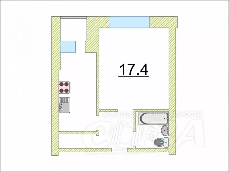 1-комнатная квартира: Тюмень, улица Газовиков, 12 (35 м) - Фото 2