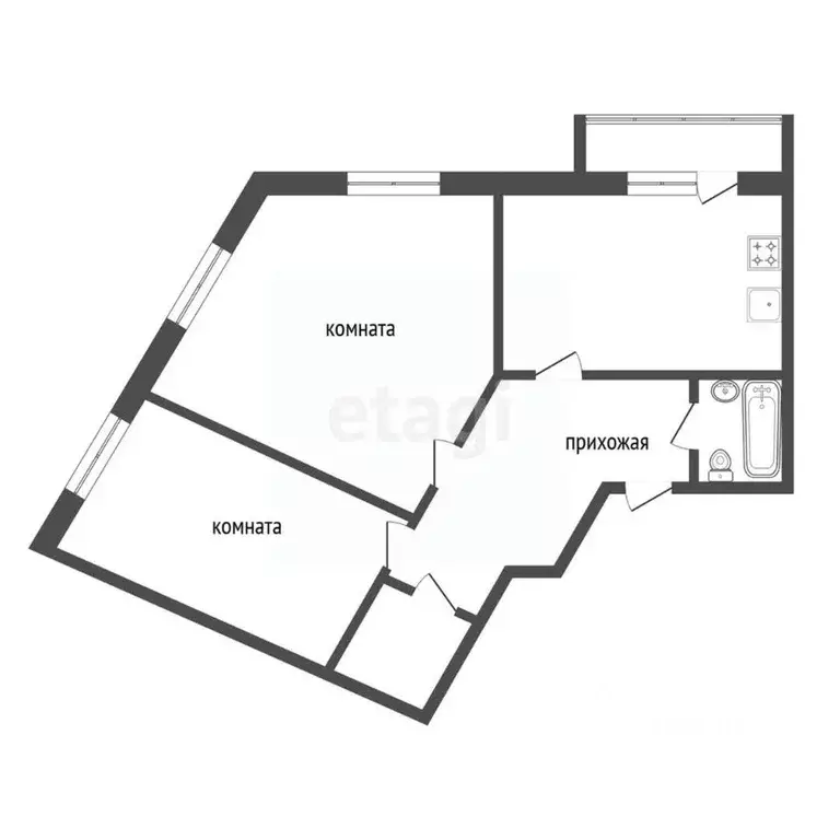 2-к кв. Красноярский край, Красноярск ул. Академгородок, 78 (74.4 м) - Фото 2