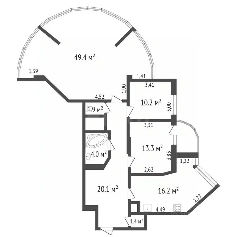 3-к кв. Севастополь ул. Героев Бреста, 116 (120.0 м) - Фото 2