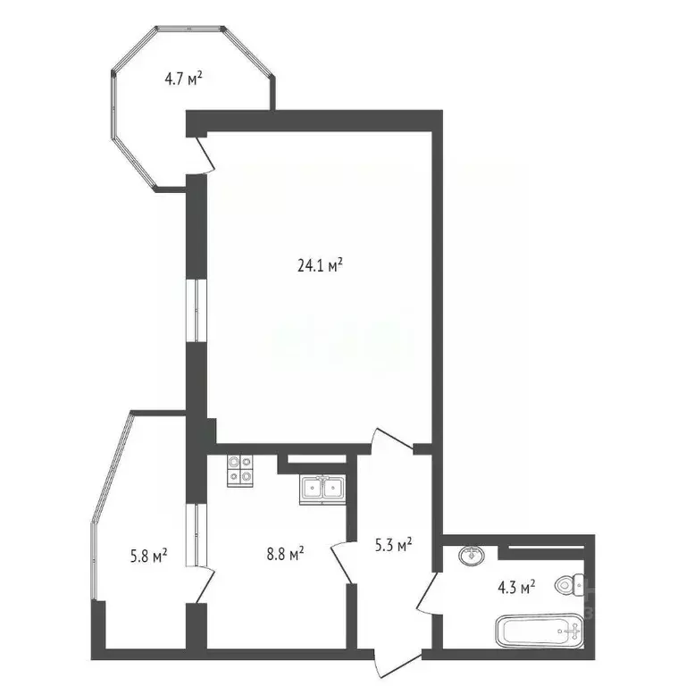 1-к кв. Крым, Ялта муниципальный округ, Форос пгт спуск Форосский, 8/2 ... - Фото 2