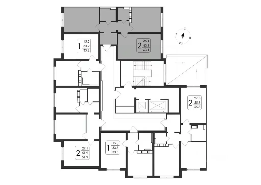 2-к кв. Воронежская область, Воронеж ул. Шишкова, 140Б/21 (63.1 м) - Фото 1