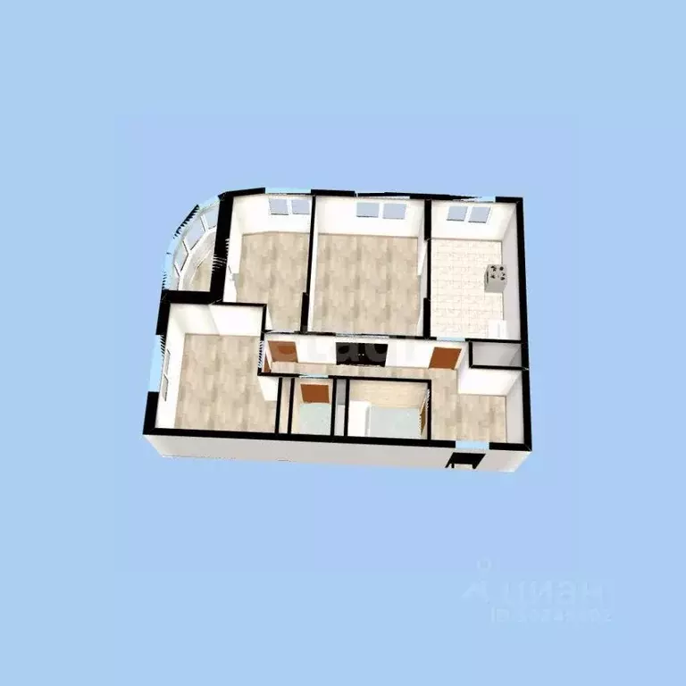 3-к кв. Башкортостан, Уфа ул. Глумилинская, 4 (68.7 м) - Фото 1