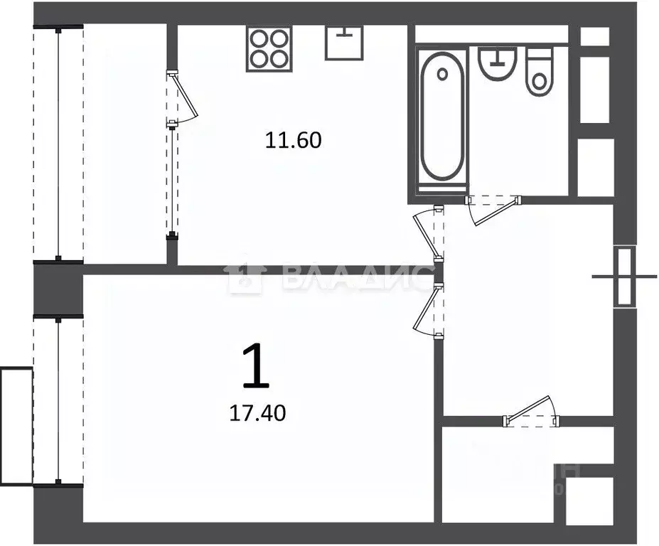 1-к кв. Москва Клинская ул., 2А (44.4 м) - Фото 1
