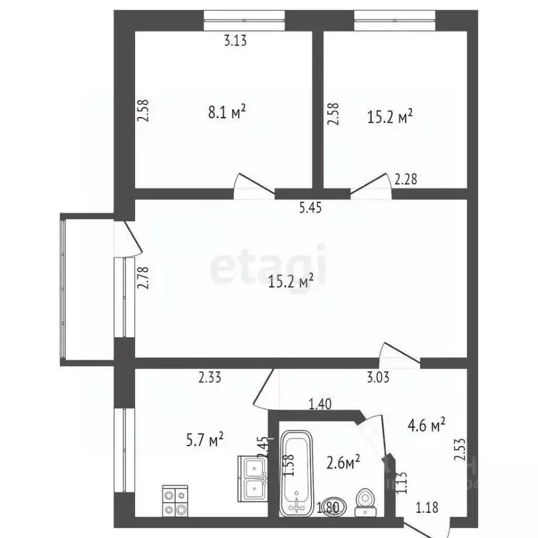 3-к кв. Крым, Ленино пгт ул. Энергетиков, 2 (42.1 м) - Фото 2