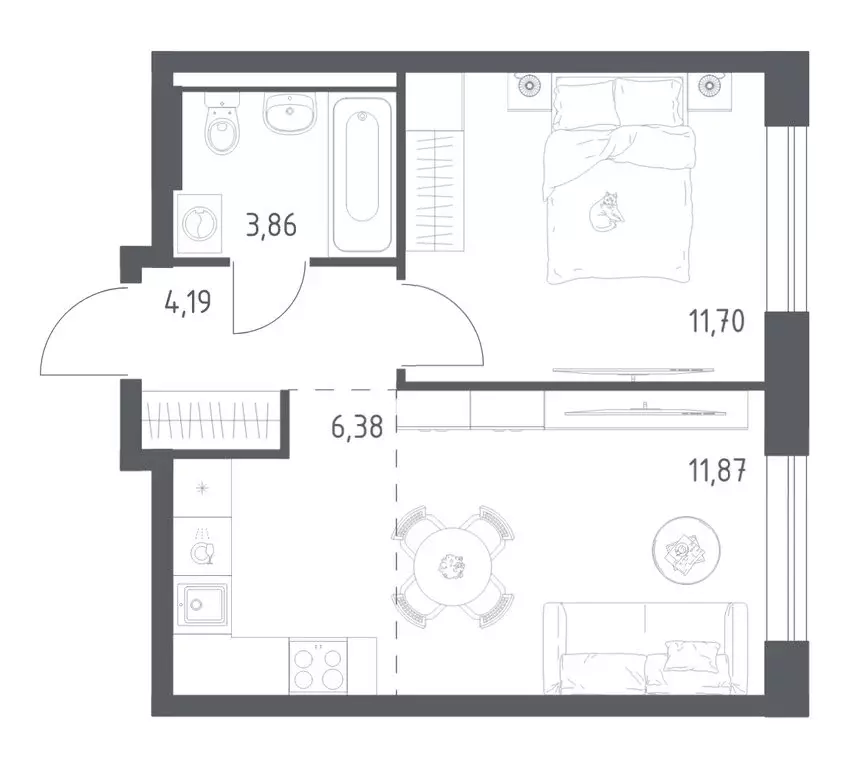 1-комнатная квартира: Балашиха, жилой комплекс Квартал Авиаторов, к4 ... - Фото 1