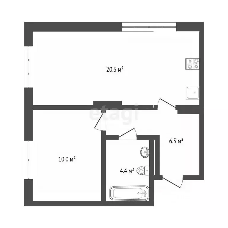 1-к кв. Тюменская область, Тюмень Мелиораторов мкр, ул. Голышева, 6Ак2 ... - Фото 1