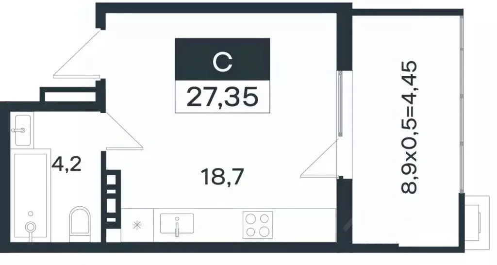 Студия Краснодарский край, Краснодар Новая Елизаветка мкр, ул. Имени ... - Фото 2