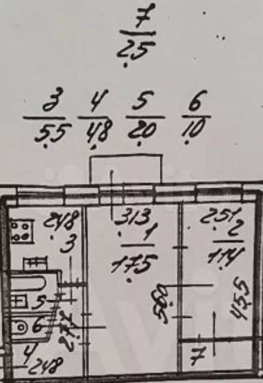 2-к. квартира, 44,7 м, 5/5 эт. - Фото 0