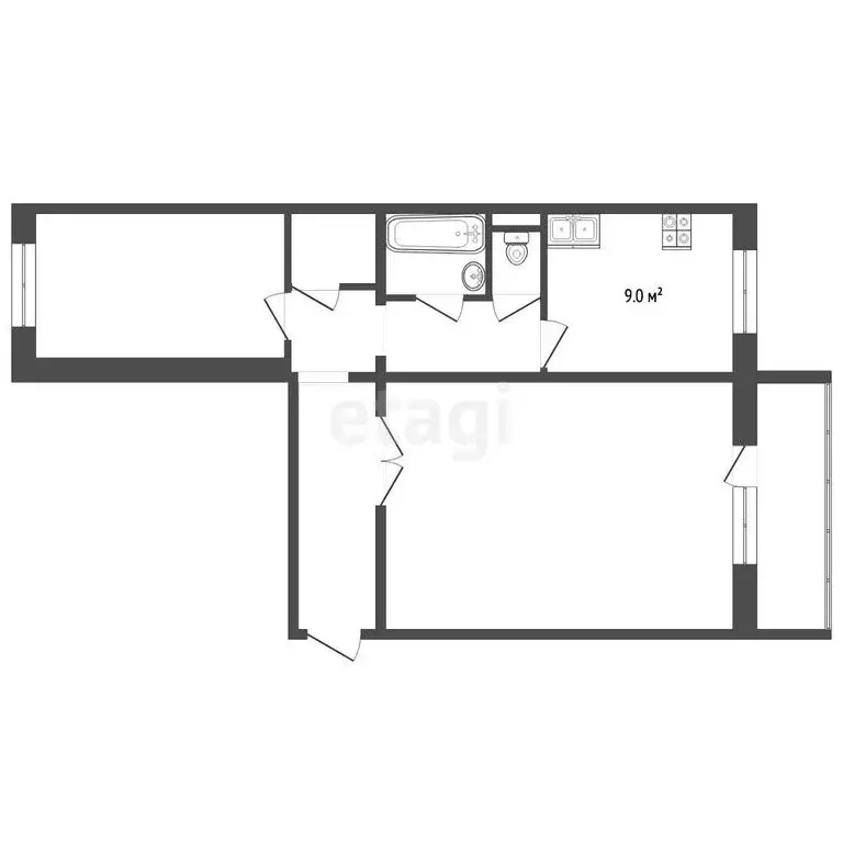 2-комнатная квартира: Челябинск, Новороссийская улица, 103 (62.9 м) - Фото 1