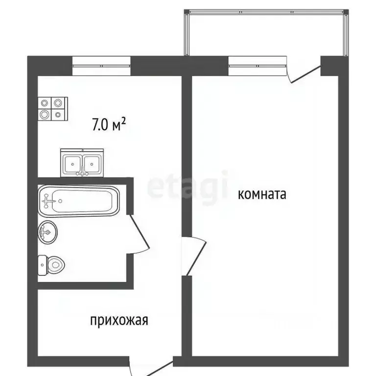 1-к кв. Крым, Бахчисарай ул. Крымская, 8 (30.3 м) - Фото 1