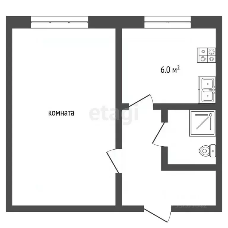 1-к кв. Забайкальский край, Чита ул. Токмакова, 31 (32.4 м) - Фото 1
