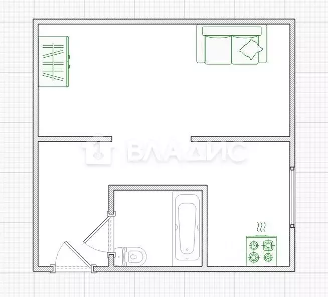 1-к кв. Пензенская область, Пенза ул. Островского, 7 (30.2 м) - Фото 2