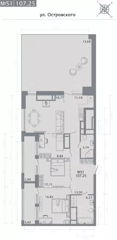 4-к кв. Татарстан, Казань ул. Островского, 110 (107.25 м) - Фото 0