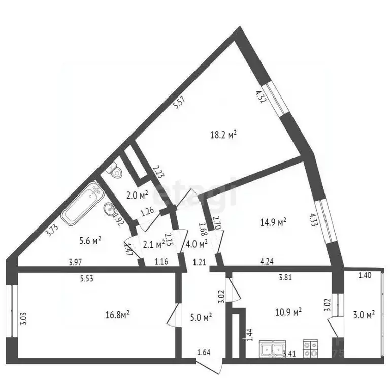 3-к кв. Ханты-Мансийский АО, Нягань 4-й мкр, 13 (80.4 м) - Фото 0