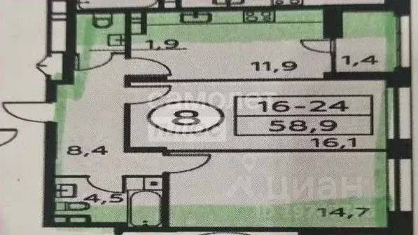 2-к кв. Москва бул. Скандинавский, 7 (57.5 м) - Фото 2