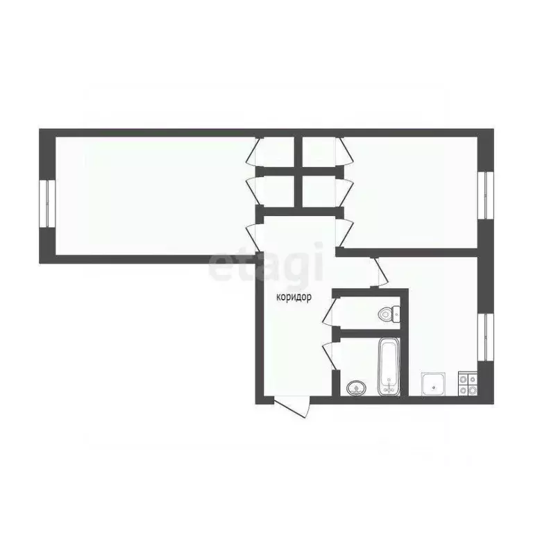 2-к кв. Иркутская область, Иркутск просп. Маршала Жукова, 116 (43.0 м) - Фото 2