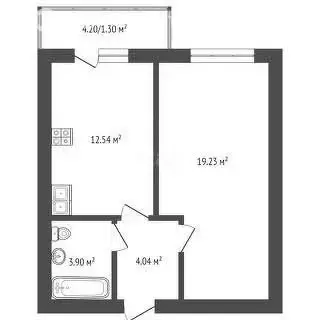 1-комнатная квартира: Ярославль, улица Белинского, 1 (41.01 м) - Фото 0