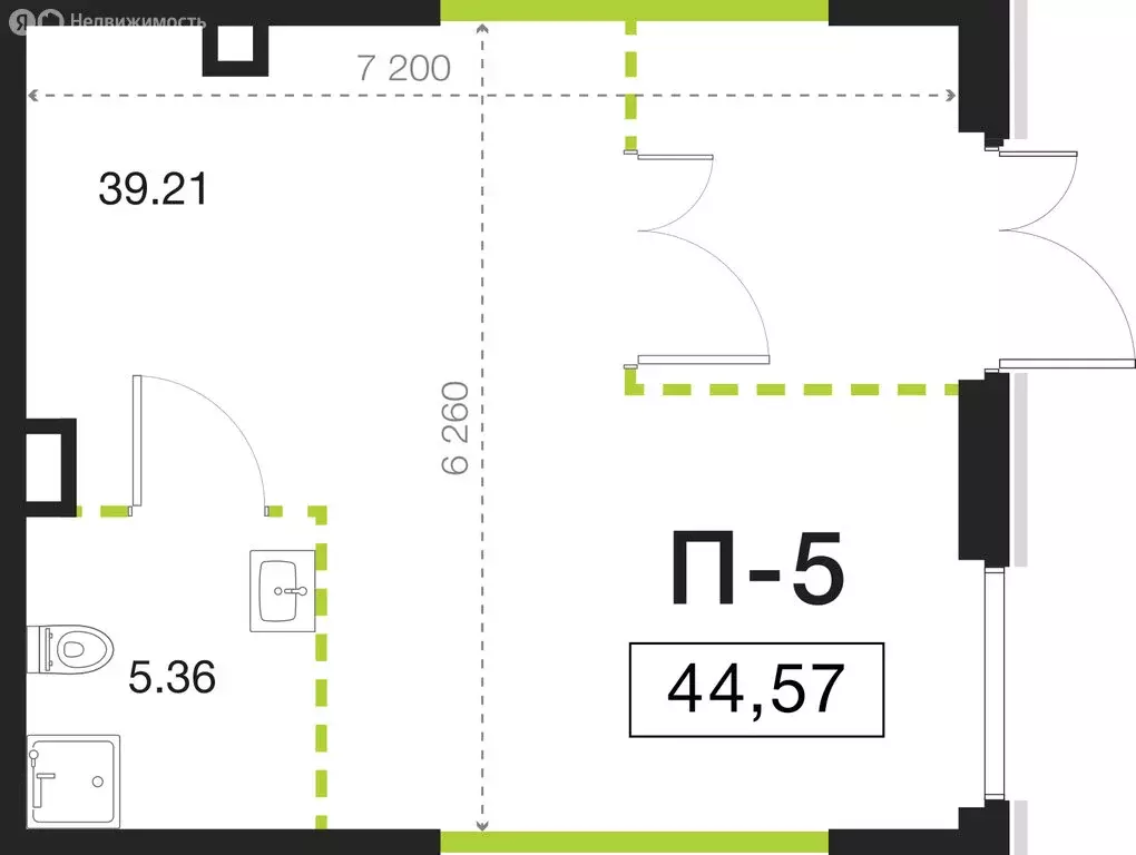 Помещение свободного назначения (44.57 м) - Фото 1