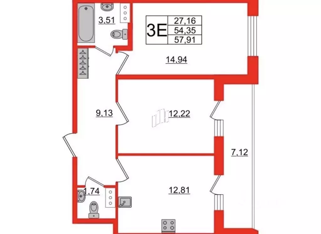 2-к кв. Санкт-Петербург бул. Головнина, 6к1 (57.9 м) - Фото 1
