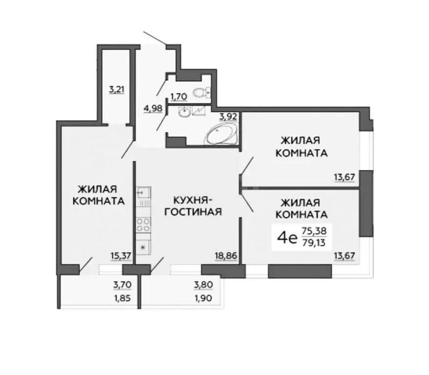 3-комнатная квартира: Воронеж, улица Ворошилова, 63/2 (75 м) - Фото 1